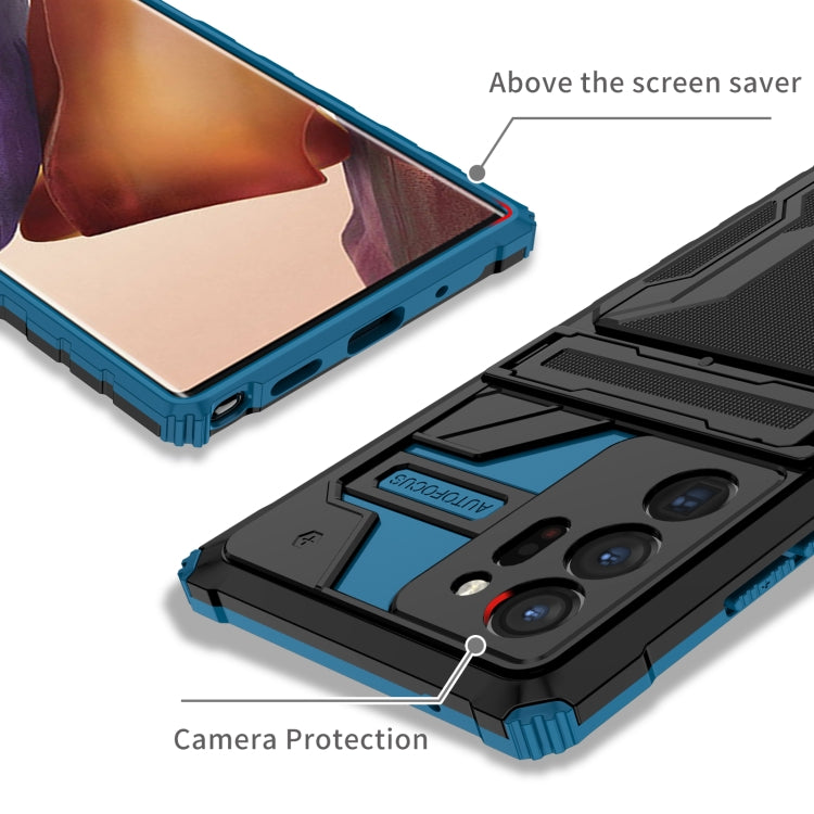 For Samsung Galaxy Note20 Ultra Kickstand Armor Card Wallet Phone Case