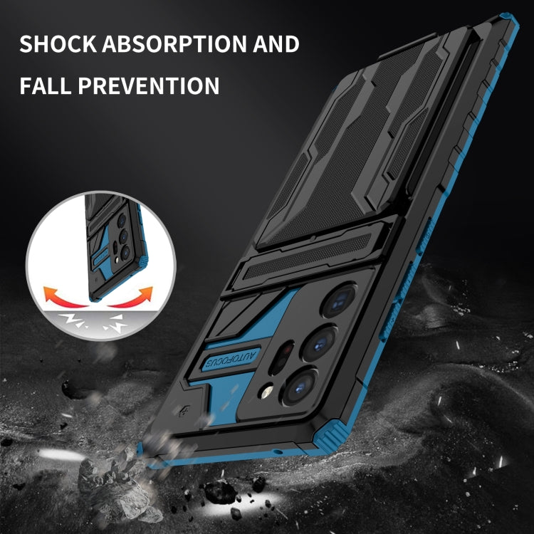 For Samsung Galaxy Note20 Ultra Kickstand Armor Card Wallet Phone Case
