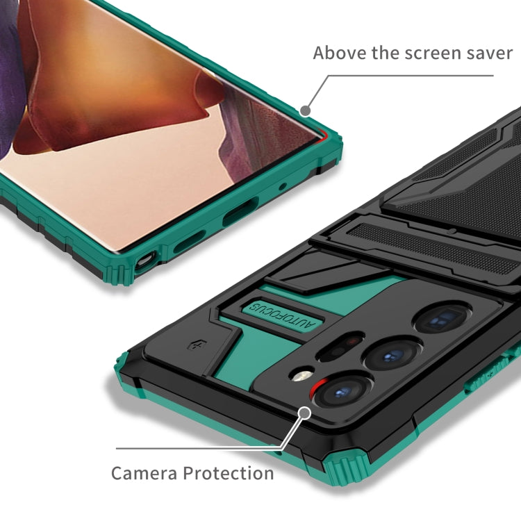 For Samsung Galaxy Note20 Ultra Kickstand Armor Card Wallet Phone Case