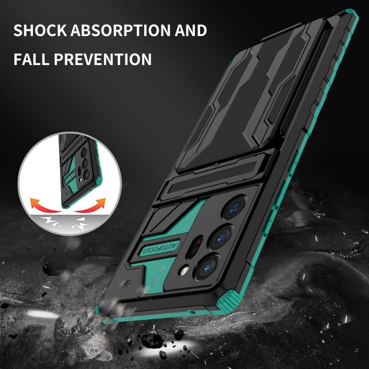 For Samsung Galaxy Note20 Ultra Kickstand Armor Card Wallet Phone Case