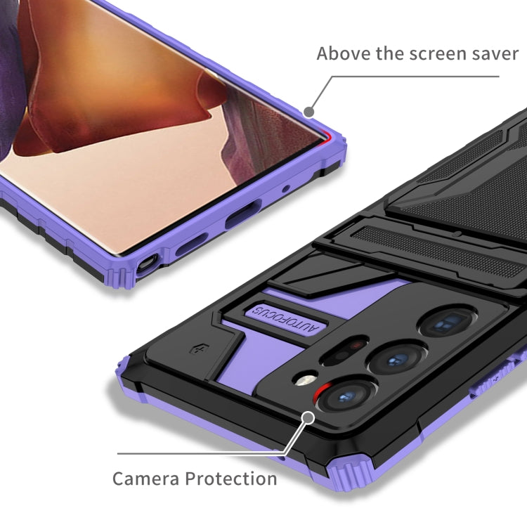 For Samsung Galaxy Note20 Ultra Kickstand Armor Card Wallet Phone Case
