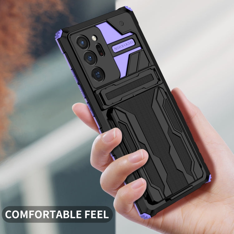 For Samsung Galaxy Note20 Ultra Kickstand Armor Card Wallet Phone Case