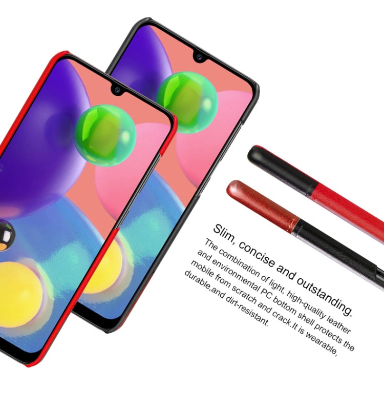 For Galaxy A70s IMAK Ruiyi Series Concise Slim PU + PC Protective Case with Explosion-proof Screen Protector