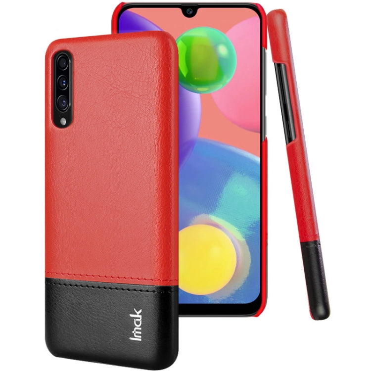 For Galaxy A70s IMAK Ruiyi Series Concise Slim PU + PC Protective Case with Explosion-proof Screen Protector