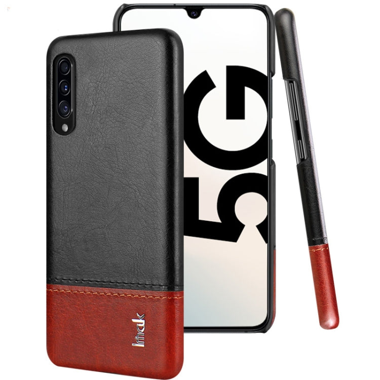 For Galaxy A90 5G IMAK Ruiyi Series Concise Slim PU + PC Protective Case with Explosion-proof Screen Protector