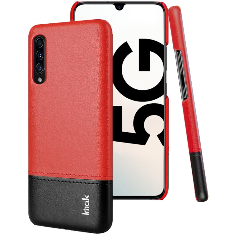 For Galaxy A90 5G IMAK Ruiyi Series Concise Slim PU + PC Protective Case with Explosion-proof Screen Protector
