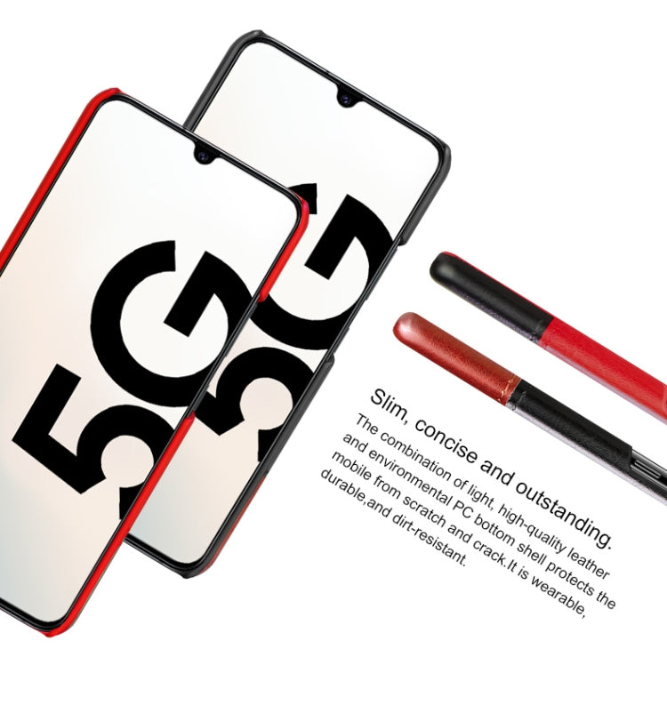 For Galaxy A90 5G IMAK Ruiyi Series Concise Slim PU + PC Protective Case with Explosion-proof Screen Protector