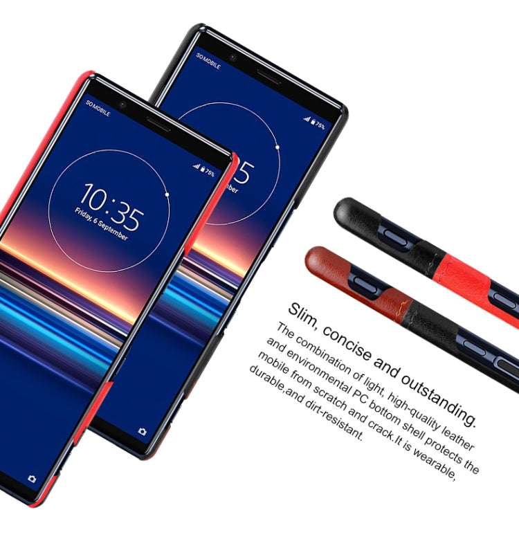 For Sony Xperia 5 IMAK Ruiyi Series Concise Slim PU + PC Protective Case with Explosion-proof Screen Protector