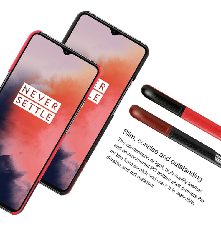 For OnePlus 7T IMAK Ruiyi Series Concise Slim PU + PC Protective Case with Explosion-proof Screen Protector