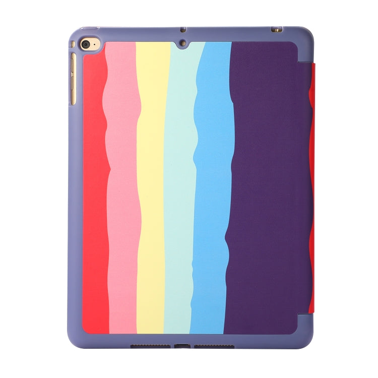 Rainbow Horizontal Flip Leather Case with 3-folding Holder & Pen Slot For iPad 9.7 2018 / 2017