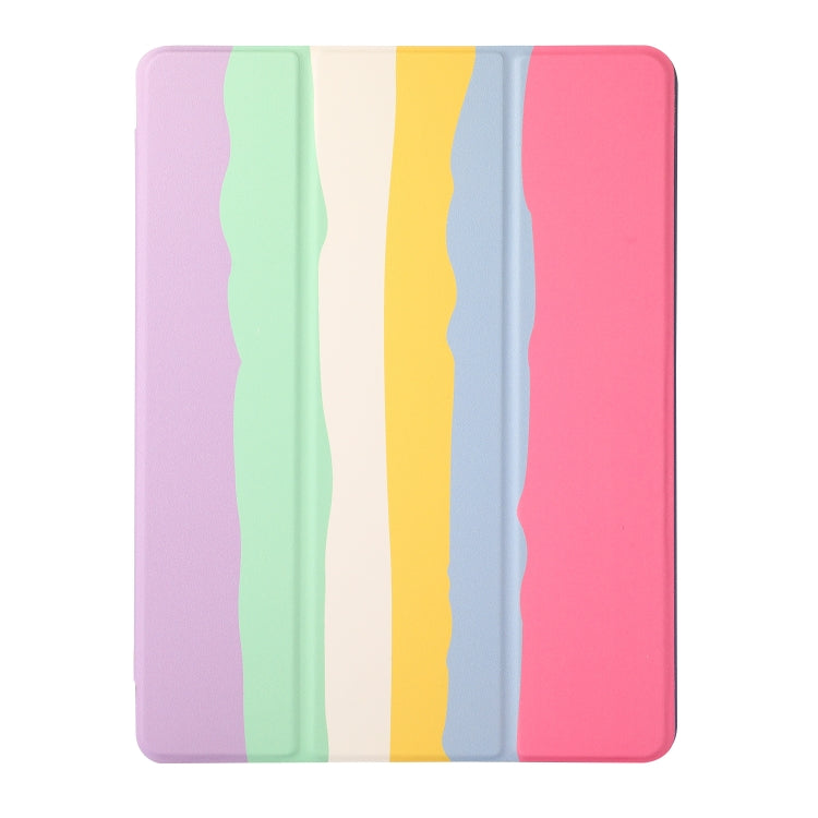 Rainbow Horizontal Flip Leather Case with 3-folding Holder & Pen Slot For iPad 9.7 2018 / 2017