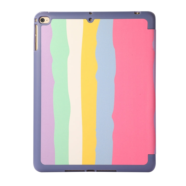 Rainbow Horizontal Flip Leather Case with 3-folding Holder & Pen Slot For iPad 9.7 2018 / 2017