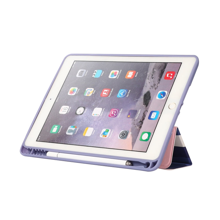 Rainbow Horizontal Flip Leather Case with 3-folding Holder & Pen Slot For iPad 9.7 2018 / 2017