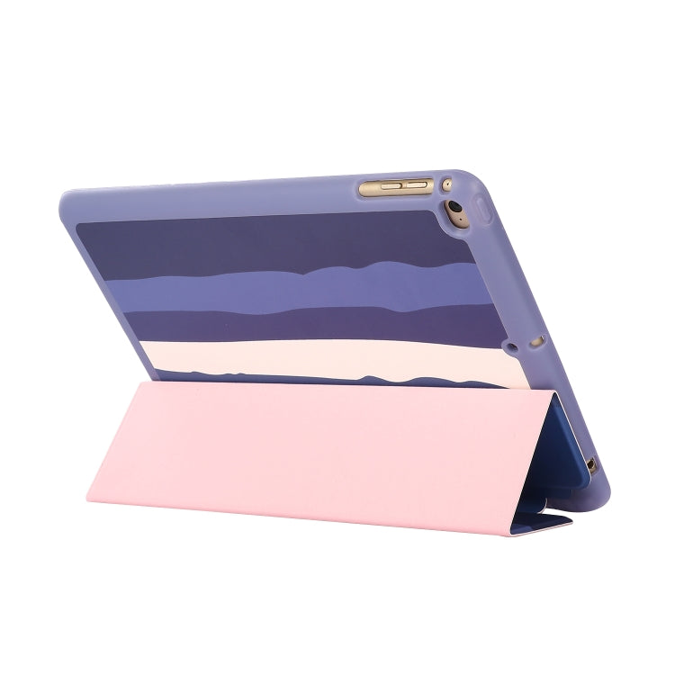 Rainbow Horizontal Flip Leather Case with 3-folding Holder & Pen Slot For iPad 9.7 2018 / 2017