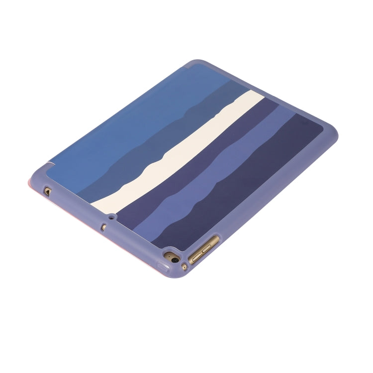 Rainbow Horizontal Flip Leather Case with 3-folding Holder & Pen Slot For iPad 9.7 2018 / 2017