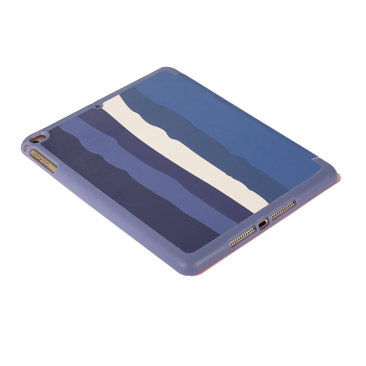 Rainbow Horizontal Flip Leather Case with 3-folding Holder & Pen Slot For iPad 9.7 2018 / 2017