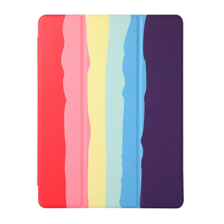 Rainbow Horizontal Flip Leather Case with 3-folding Holder & Pen Slot For iPad 10.2 2021 2020 2019 / 10.5
