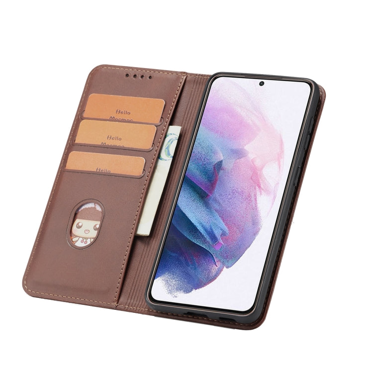 For Samsung Galaxy S21 5G Calf Texture Magnetic Horizontal Flip Leather Case with Holder & Card Slots & Wallet