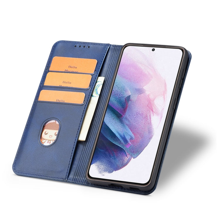 For Samsung Galaxy S21 5G Calf Texture Magnetic Horizontal Flip Leather Case with Holder & Card Slots & Wallet