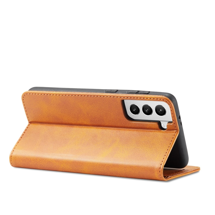 For Samsung Galaxy S21 5G Calf Texture Magnetic Horizontal Flip Leather Case with Holder & Card Slots & Wallet