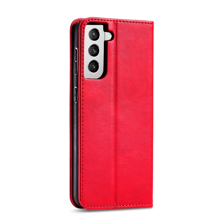 For Samsung Galaxy S21+ 5G Calf Texture Magnetic Horizontal Flip Leather Case with Holder & Card Slots & Wallet