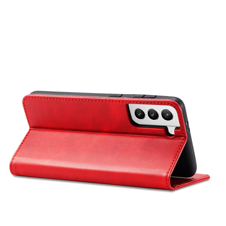 For Samsung Galaxy S21+ 5G Calf Texture Magnetic Horizontal Flip Leather Case with Holder & Card Slots & Wallet