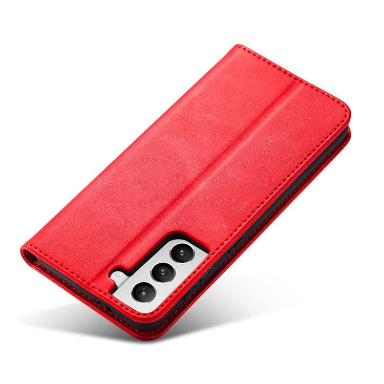 For Samsung Galaxy S21+ 5G Calf Texture Magnetic Horizontal Flip Leather Case with Holder & Card Slots & Wallet