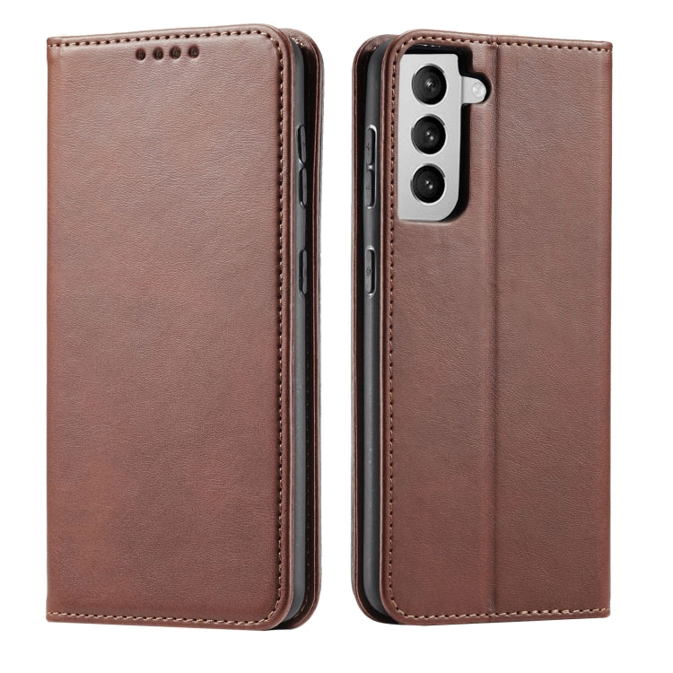 For Samsung Galaxy S21+ 5G Calf Texture Magnetic Horizontal Flip Leather Case with Holder & Card Slots & Wallet