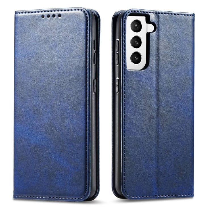 For Samsung Galaxy S21+ 5G Calf Texture Magnetic Horizontal Flip Leather Case with Holder & Card Slots & Wallet