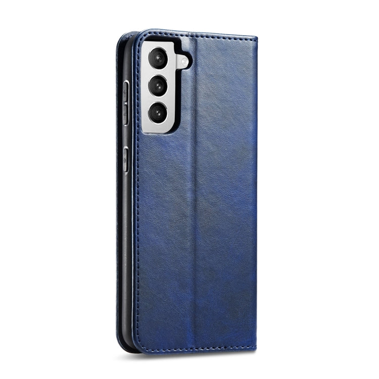 For Samsung Galaxy S21+ 5G Calf Texture Magnetic Horizontal Flip Leather Case with Holder & Card Slots & Wallet