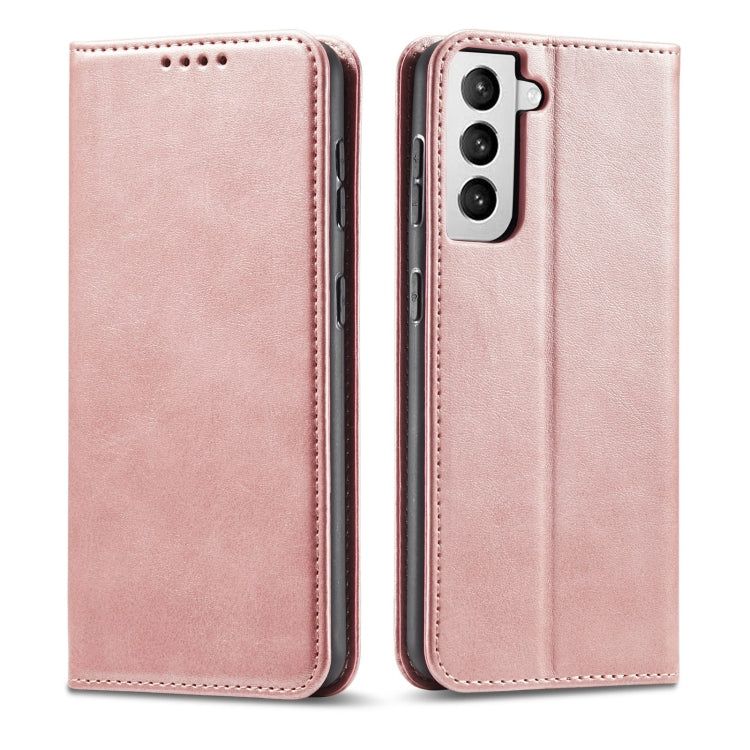 For Samsung Galaxy S21+ 5G Calf Texture Magnetic Horizontal Flip Leather Case with Holder & Card Slots & Wallet