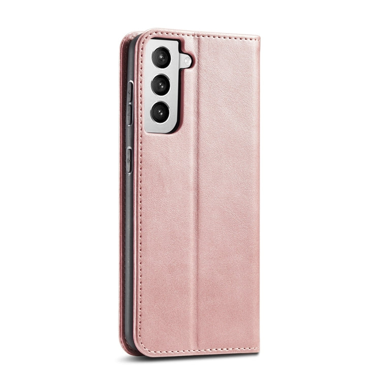 For Samsung Galaxy S21+ 5G Calf Texture Magnetic Horizontal Flip Leather Case with Holder & Card Slots & Wallet