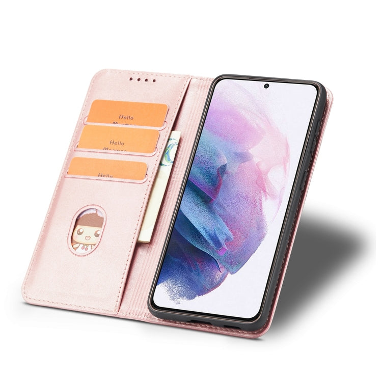 For Samsung Galaxy S21+ 5G Calf Texture Magnetic Horizontal Flip Leather Case with Holder & Card Slots & Wallet