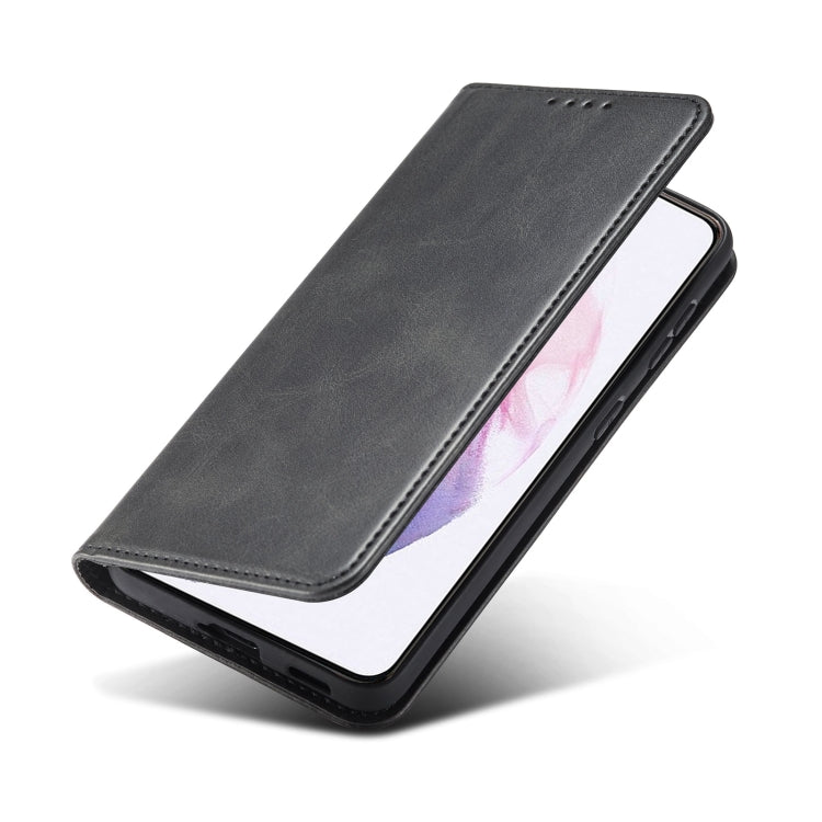 For Samsung Galaxy S21 Ultra 5G Calf Texture Magnetic Horizontal Flip Leather Case with Holder & Card Slots & Wallet
