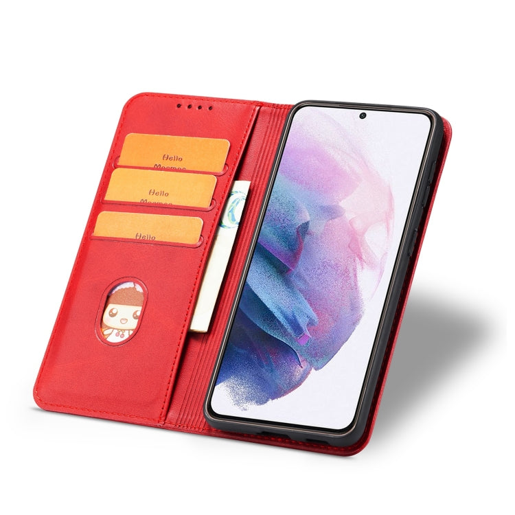 For Samsung Galaxy S21 Ultra 5G Calf Texture Magnetic Horizontal Flip Leather Case with Holder & Card Slots & Wallet