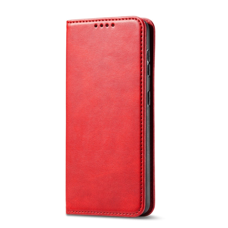 For Samsung Galaxy S21 FE Calf Texture Magnetic Horizontal Flip Leather Case with Holder & Card Slots & Wallet