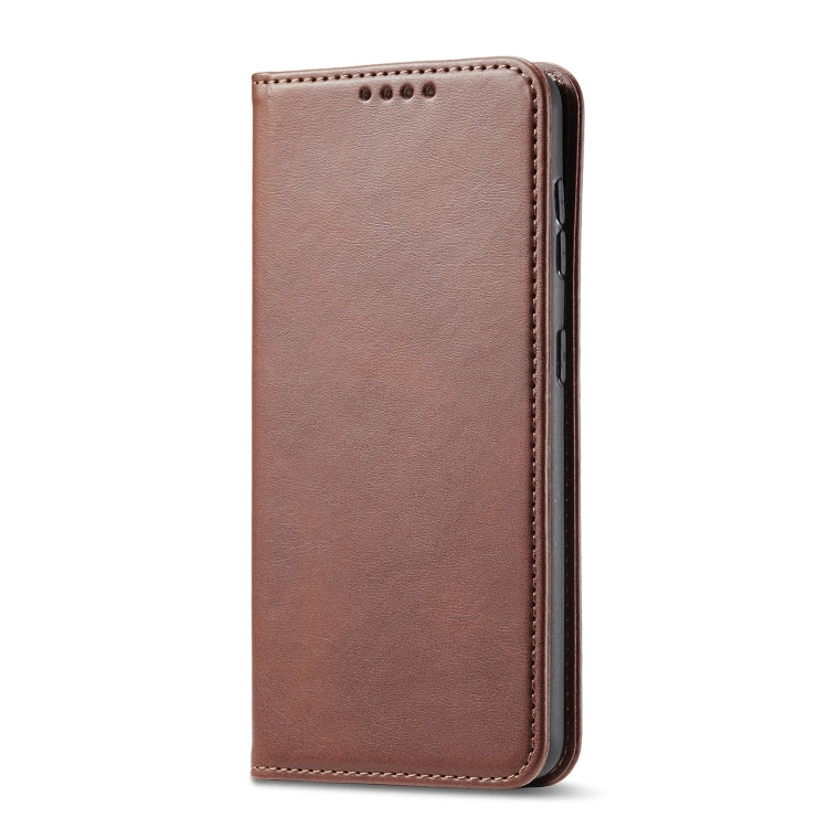 For Samsung Galaxy S21 FE Calf Texture Magnetic Horizontal Flip Leather Case with Holder & Card Slots & Wallet