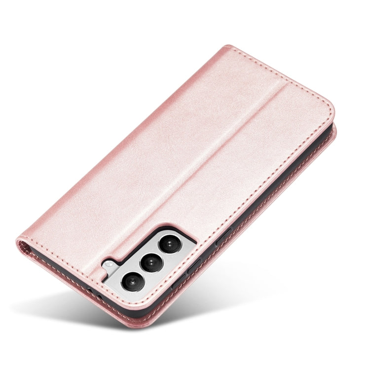 For Samsung Galaxy S21 FE Calf Texture Magnetic Horizontal Flip Leather Case with Holder & Card Slots & Wallet