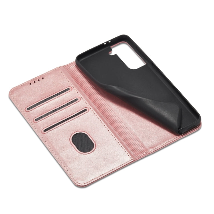 For Samsung Galaxy S21 FE Calf Texture Magnetic Horizontal Flip Leather Case with Holder & Card Slots & Wallet