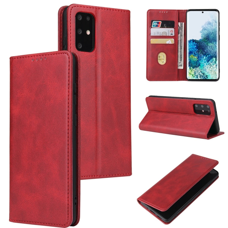 For Samsung Galaxy S20 Calf Texture Magnetic Horizontal Flip Leather Case with Holder & Card Slots & Wallet