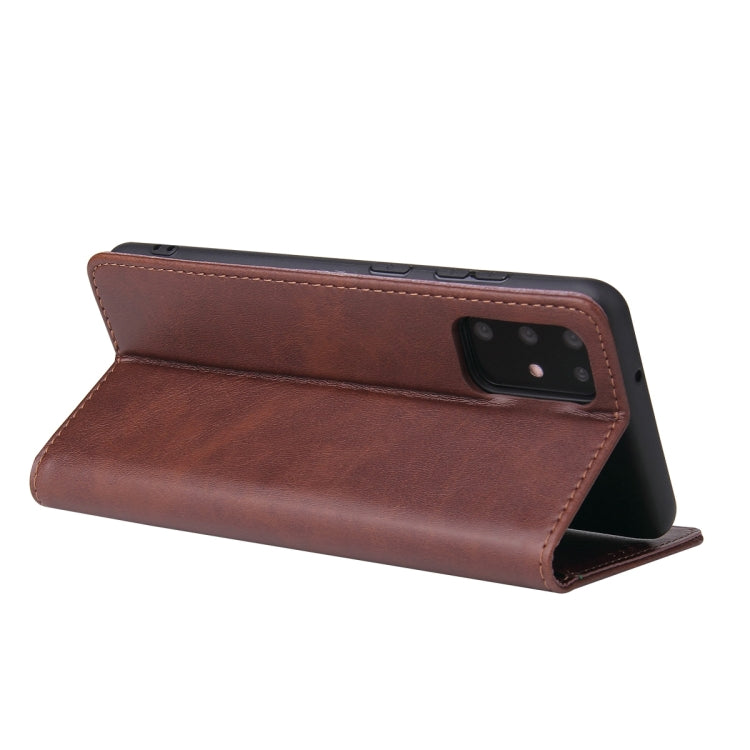 For Samsung Galaxy S20 Calf Texture Magnetic Horizontal Flip Leather Case with Holder & Card Slots & Wallet