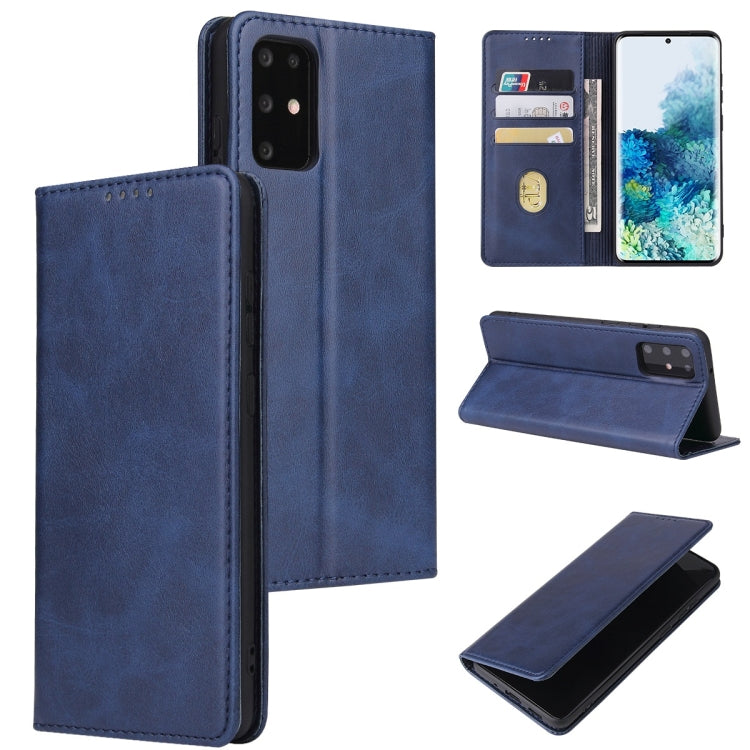 For Samsung Galaxy S20 Calf Texture Magnetic Horizontal Flip Leather Case with Holder & Card Slots & Wallet