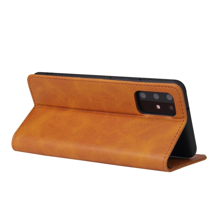 For Samsung Galaxy S20 Calf Texture Magnetic Horizontal Flip Leather Case with Holder & Card Slots & Wallet