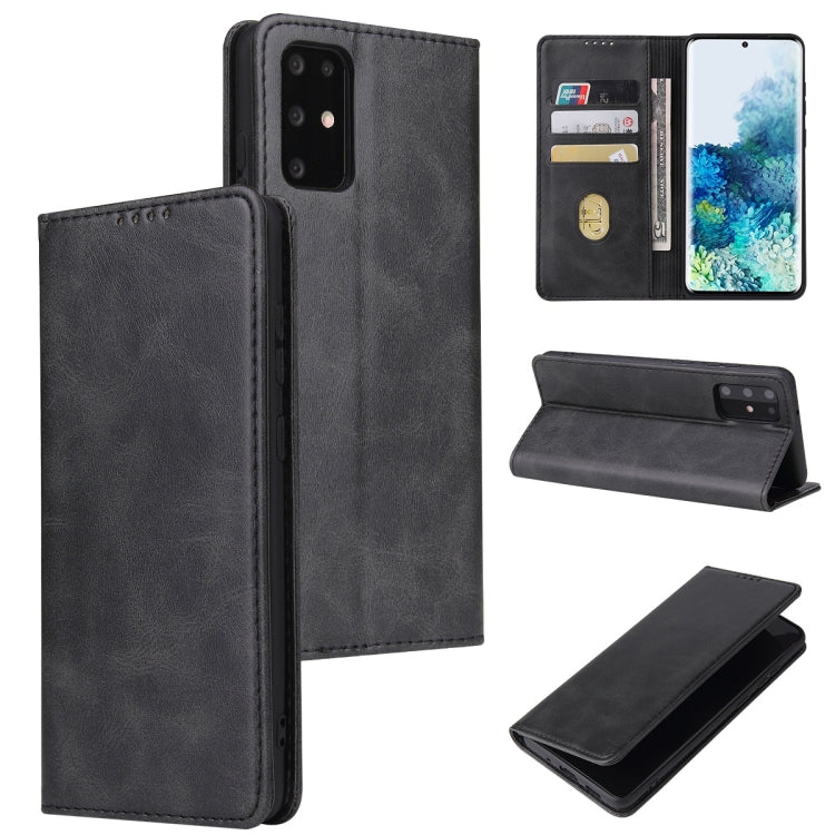 For Samsung Galaxy S20+ Calf Texture Magnetic Horizontal Flip Leather Case with Holder & Card Slots & Wallet