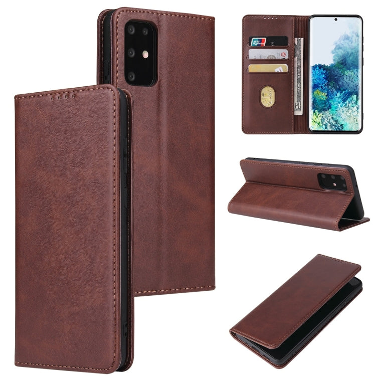 For Samsung Galaxy S20+ Calf Texture Magnetic Horizontal Flip Leather Case with Holder & Card Slots & Wallet