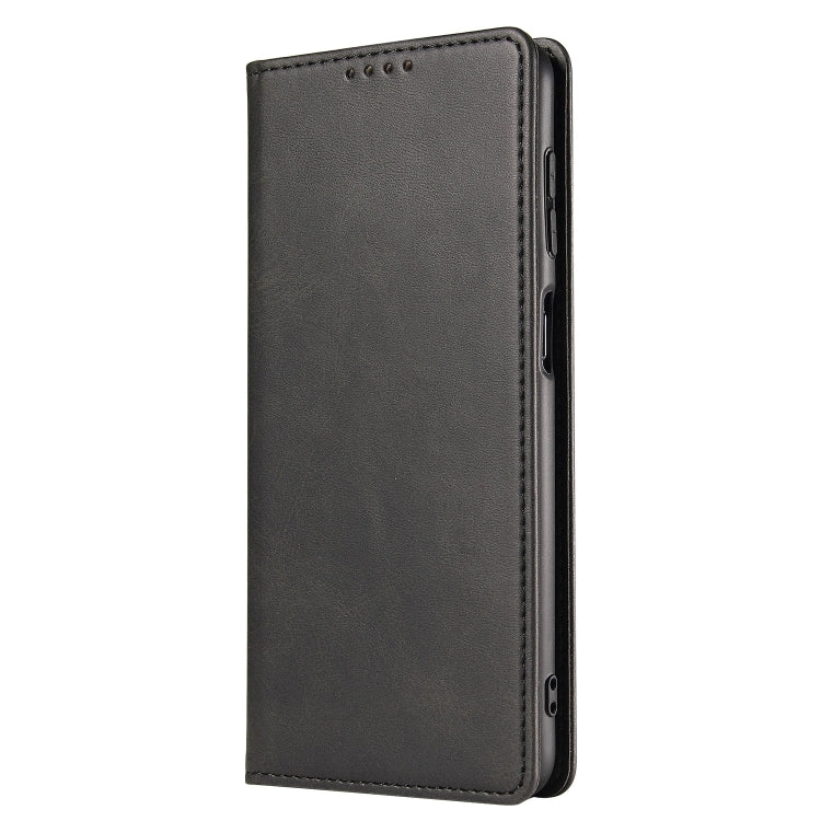 For Samsung Galaxy A12 Calf Texture Magnetic Horizontal Flip Leather Case with Holder & Card Slots & Wallet