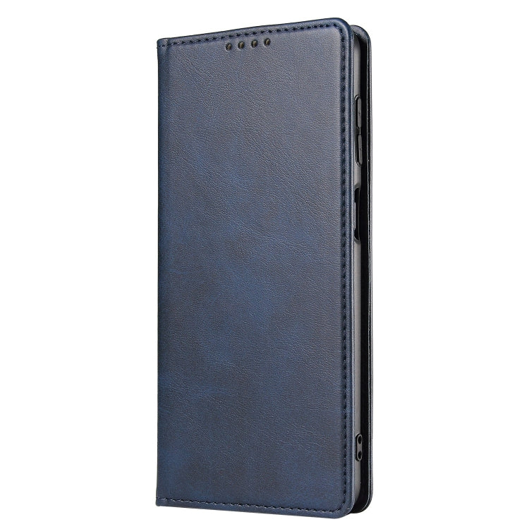 For Samsung Galaxy A12 Calf Texture Magnetic Horizontal Flip Leather Case with Holder & Card Slots & Wallet