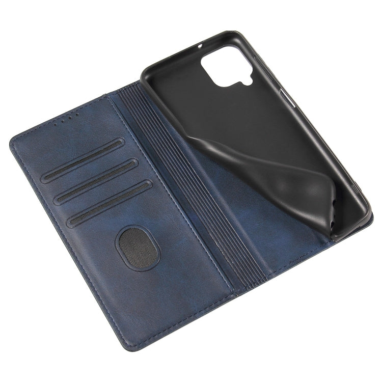 For Samsung Galaxy A12 Calf Texture Magnetic Horizontal Flip Leather Case with Holder & Card Slots & Wallet