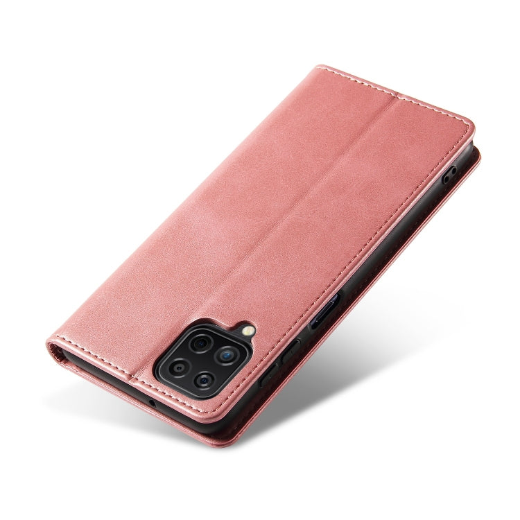 For Samsung Galaxy A12 Calf Texture Magnetic Horizontal Flip Leather Case with Holder & Card Slots & Wallet
