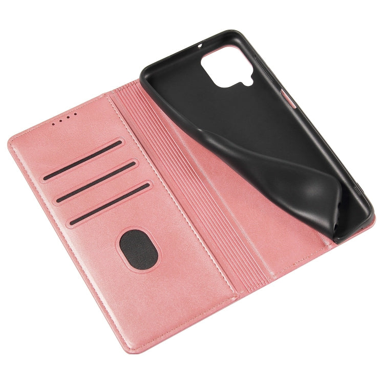 For Samsung Galaxy A12 Calf Texture Magnetic Horizontal Flip Leather Case with Holder & Card Slots & Wallet